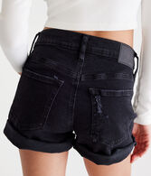High-Rise Denim Mom Shorts