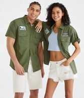 AERO | CAMP SNOOPY™ Canoe Patch Shirt