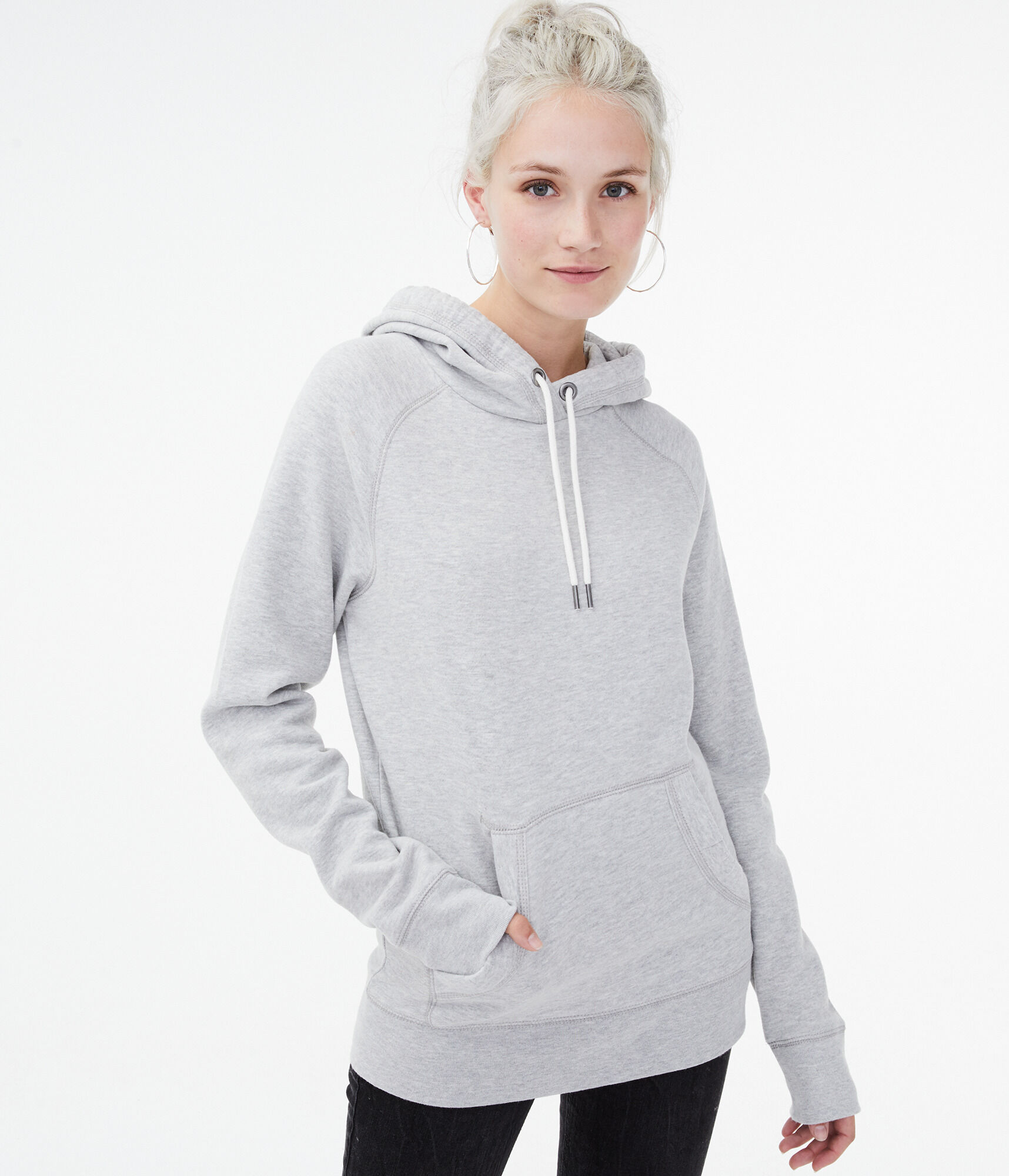 Heathered Fleece Pullover Hoodie