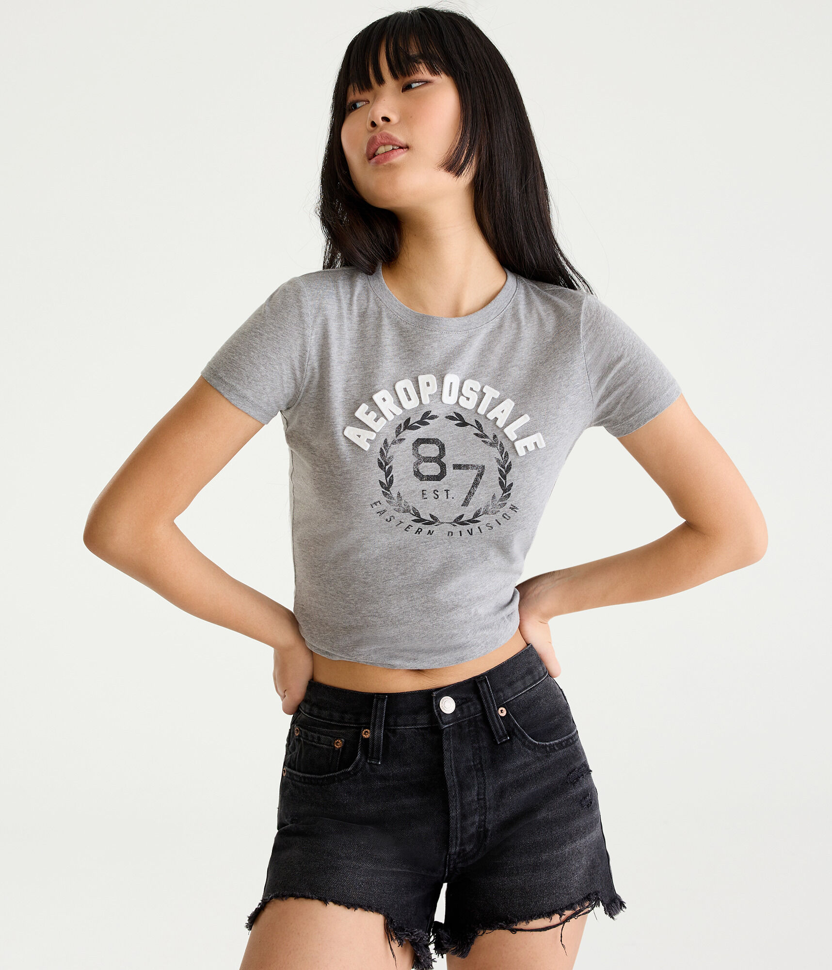 Aeropostale Circle Crest Appliqu&eacute; Graphic Tee