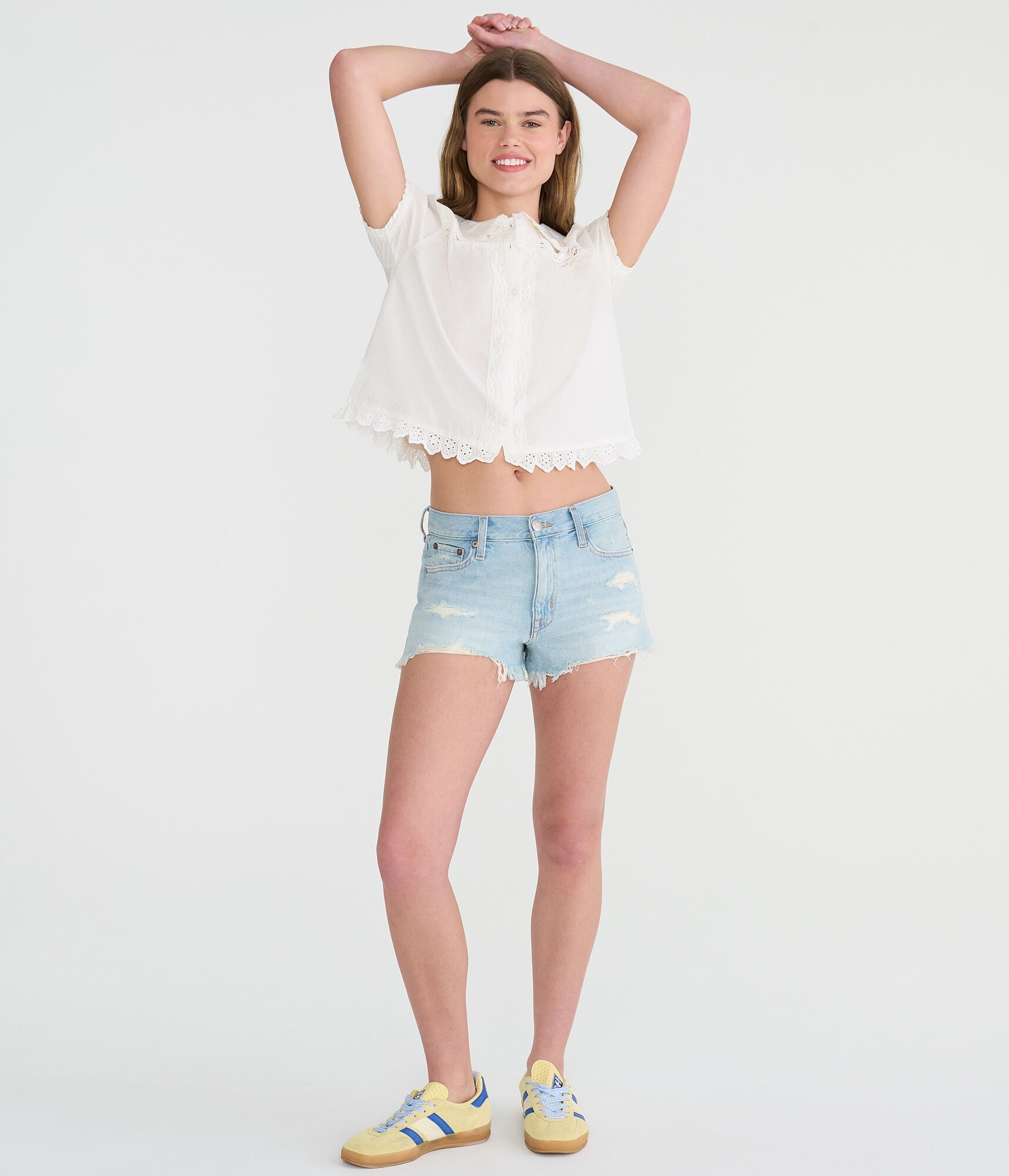 Vintage High-Rise Denim Shorty Shorts