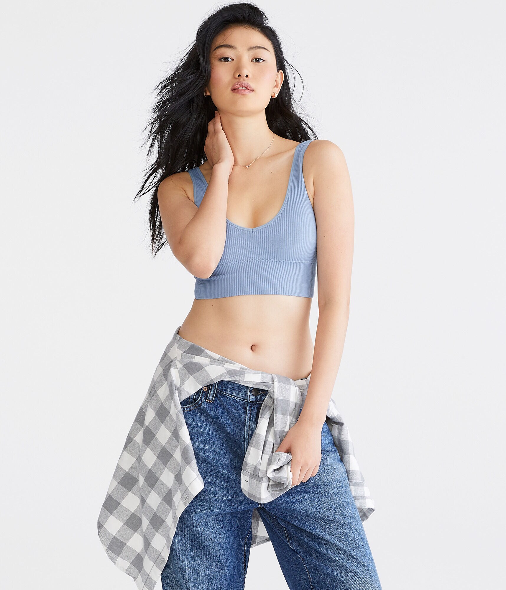 Ribbed Seamless Long-Line Bralette