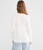 Cable Square-Neck Babydoll Sweater