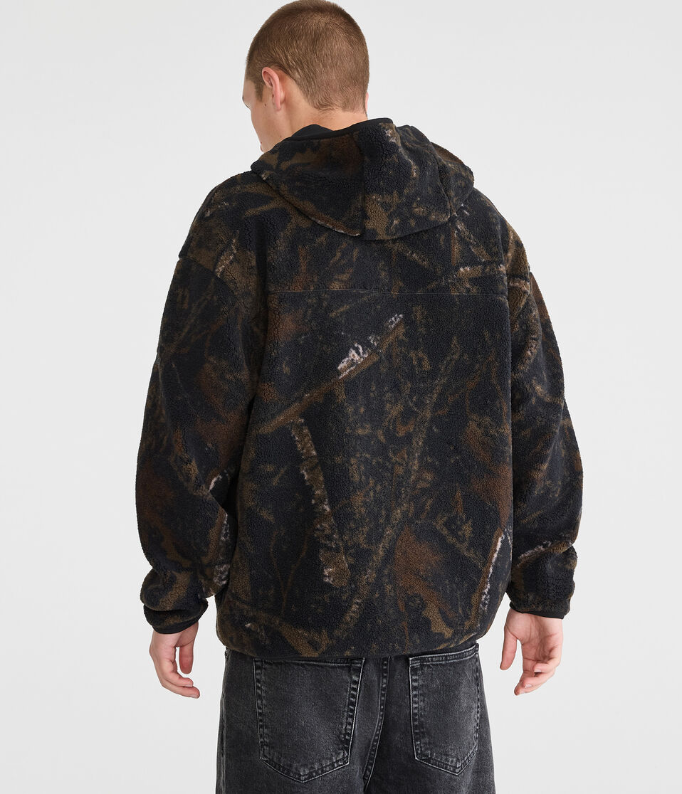 Forest Camo Sherpa Fleece Full-Zip Hoodie