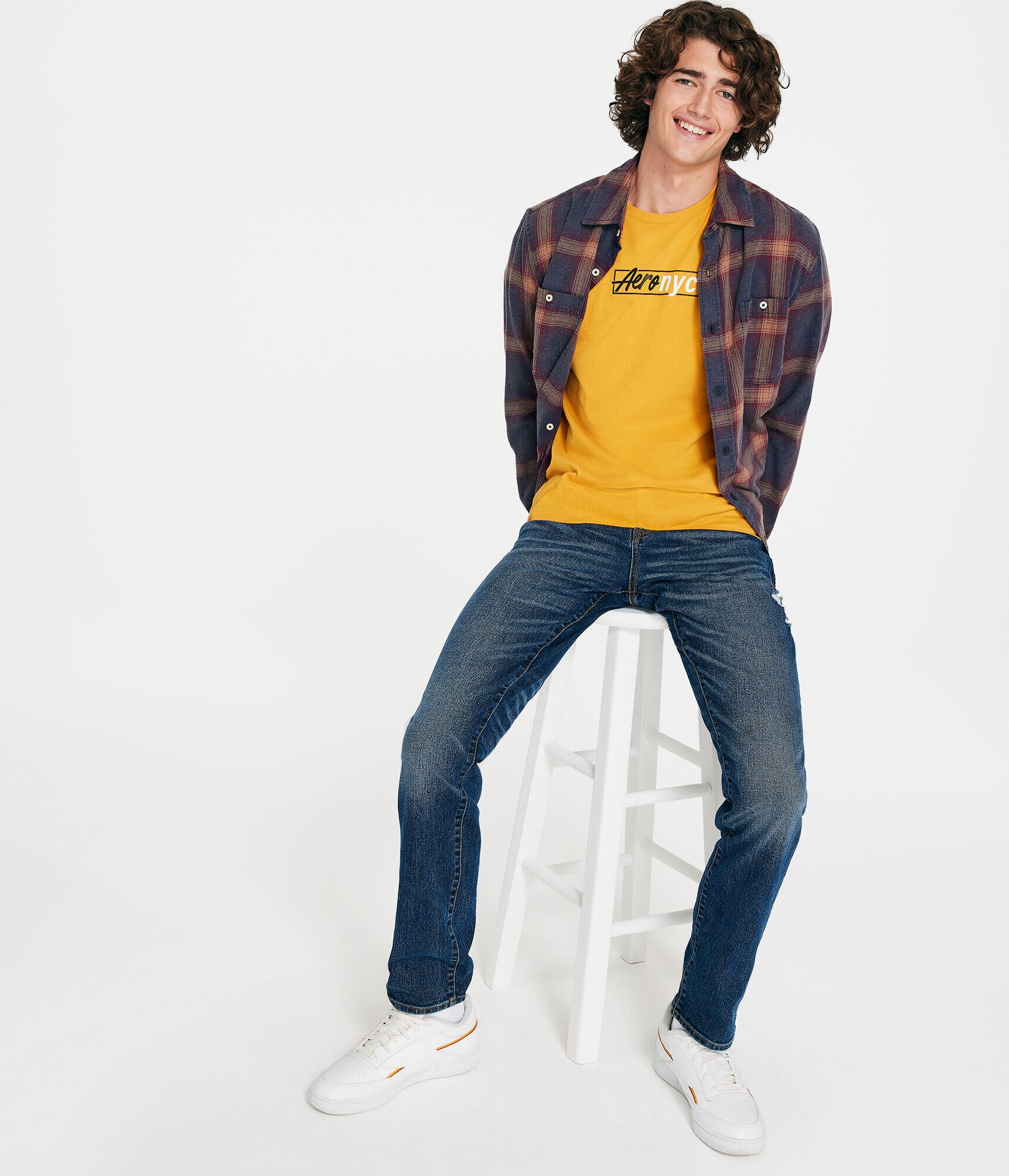 Aero Script Box Logo Graphic Tee