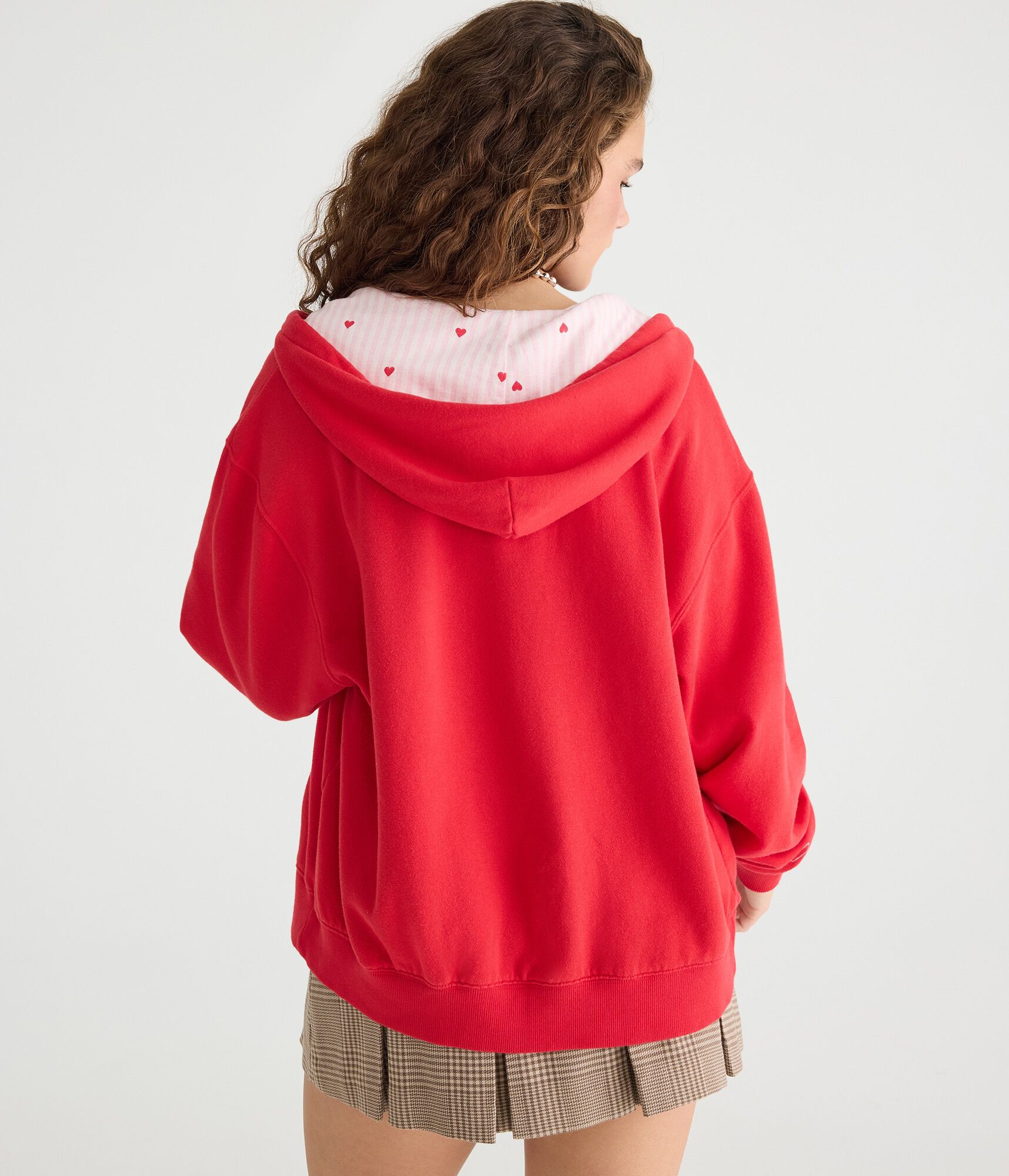 Cloud Soft Heart Patch Full-Zip Hoodie