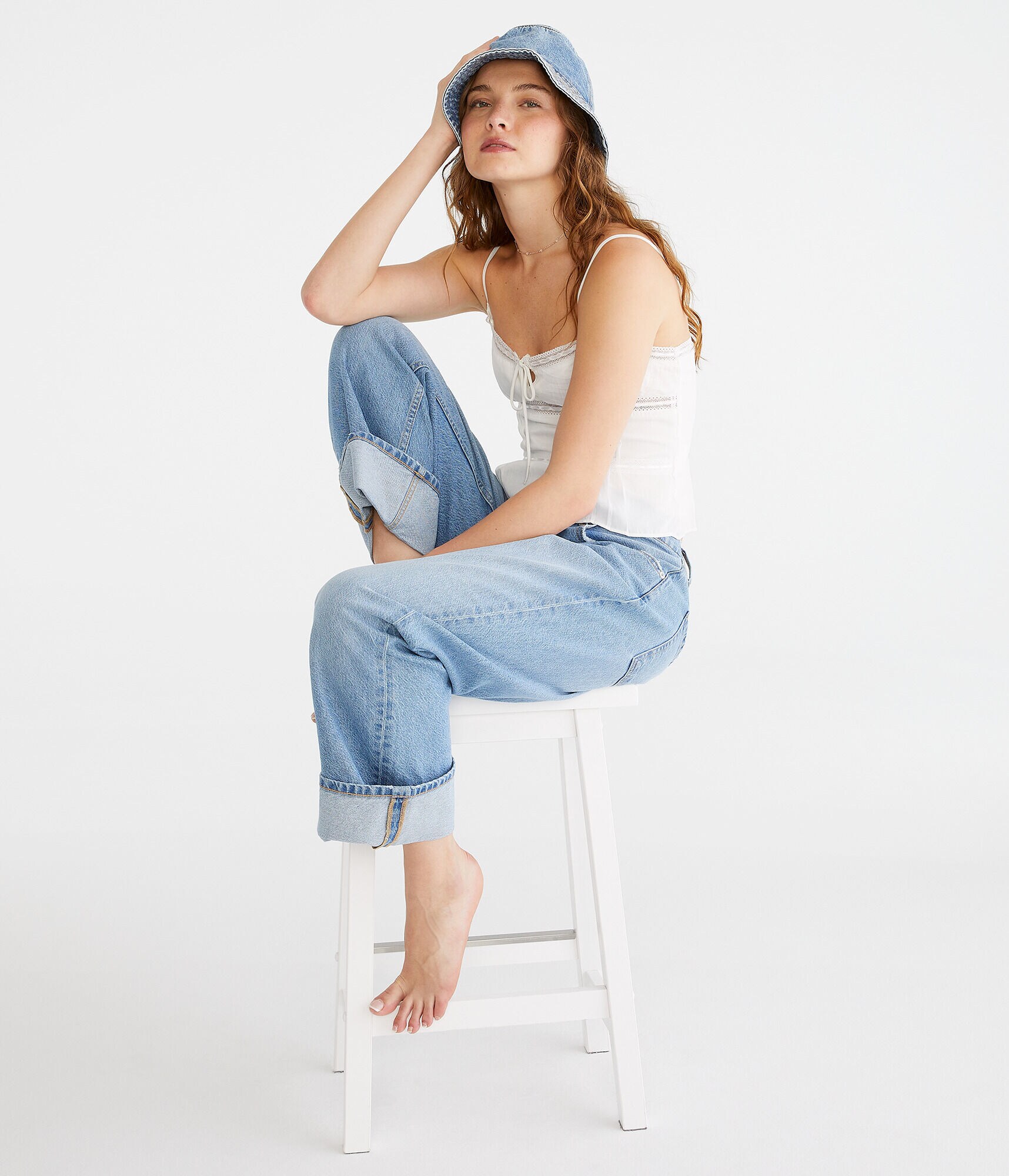 Satin Lace-Trim Cami