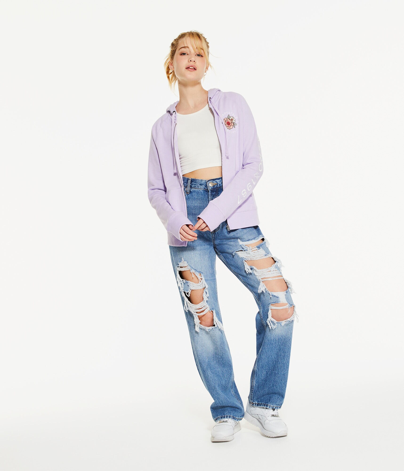 Aeropostale Flower Full-Zip Hoodie