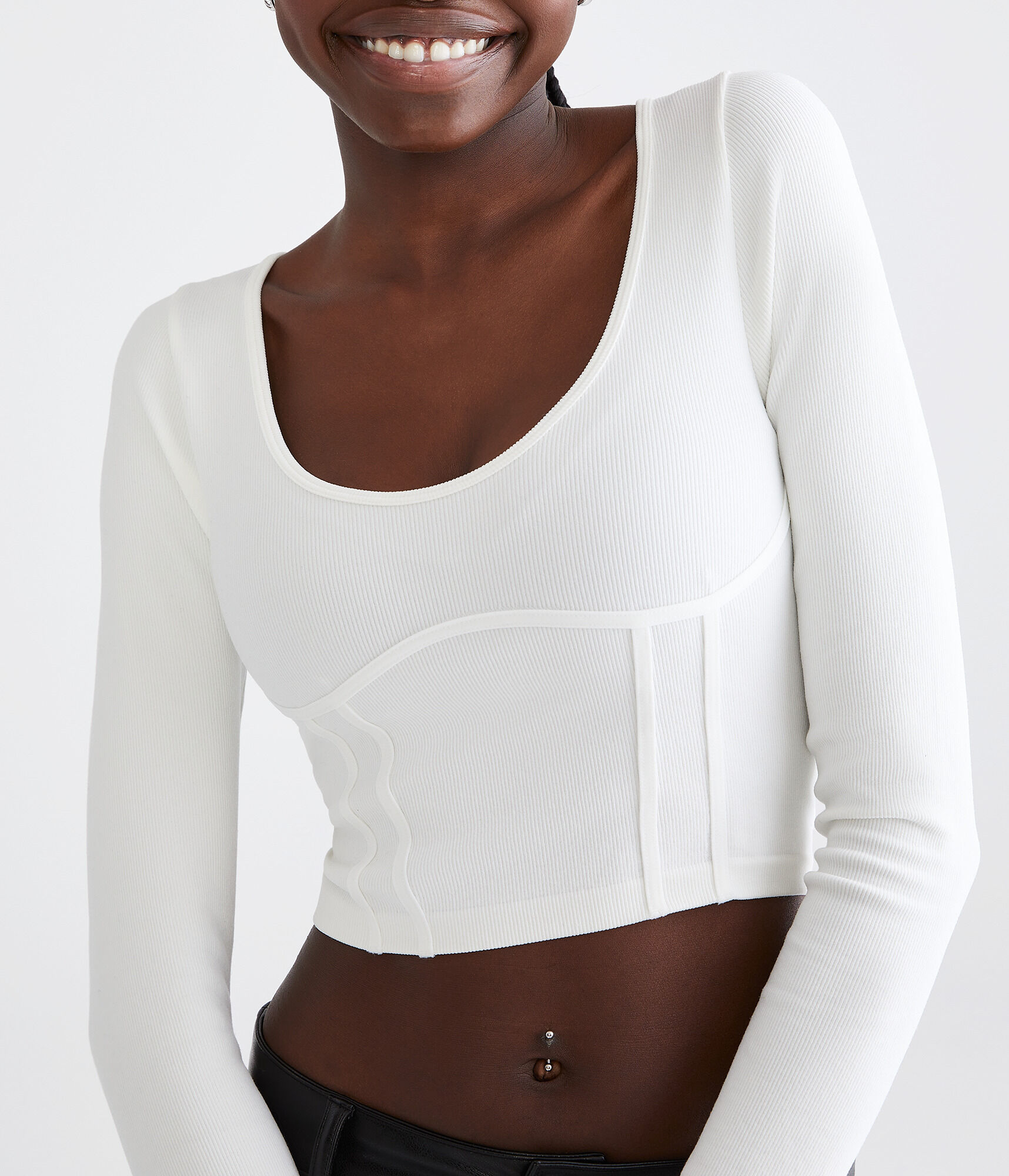 Long Sleeve Seriously Soft Corset Tiny Top