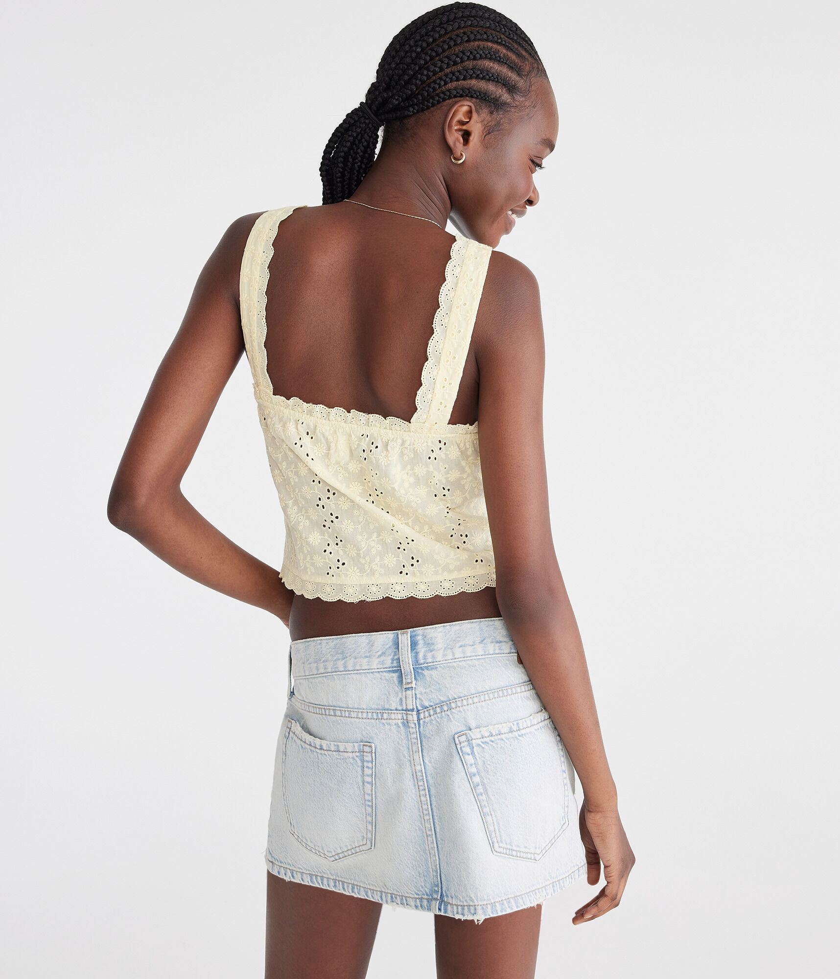 Eyelet Tie-Front Flyaway Tank
