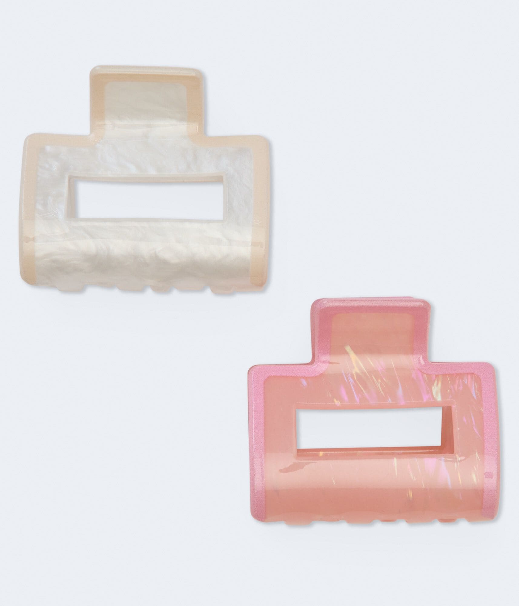 Marble & Iridescent Square Claw Hair Clip