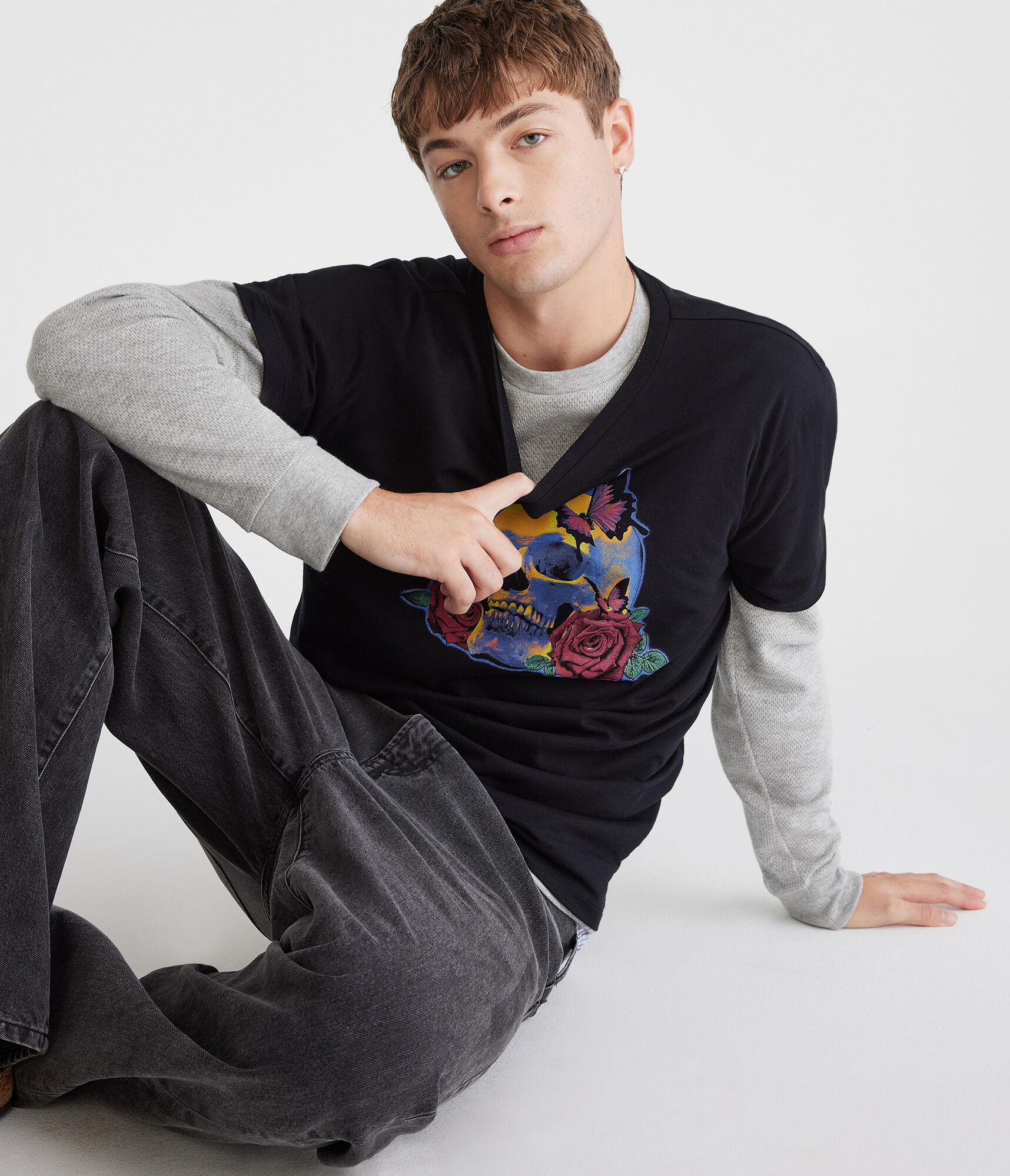 Rose Skull Graphic Tee