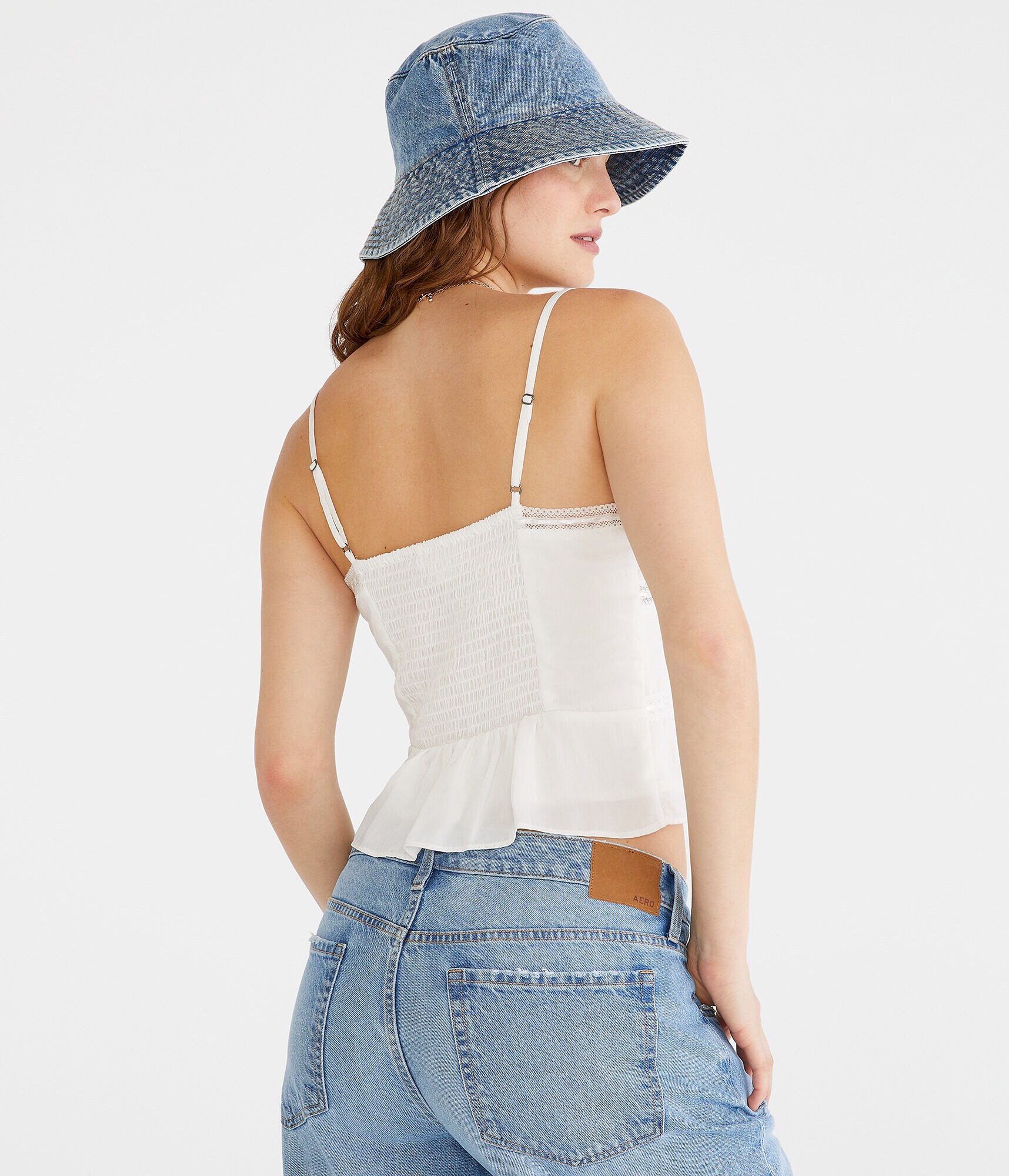 Satin Lace-Trim Cami