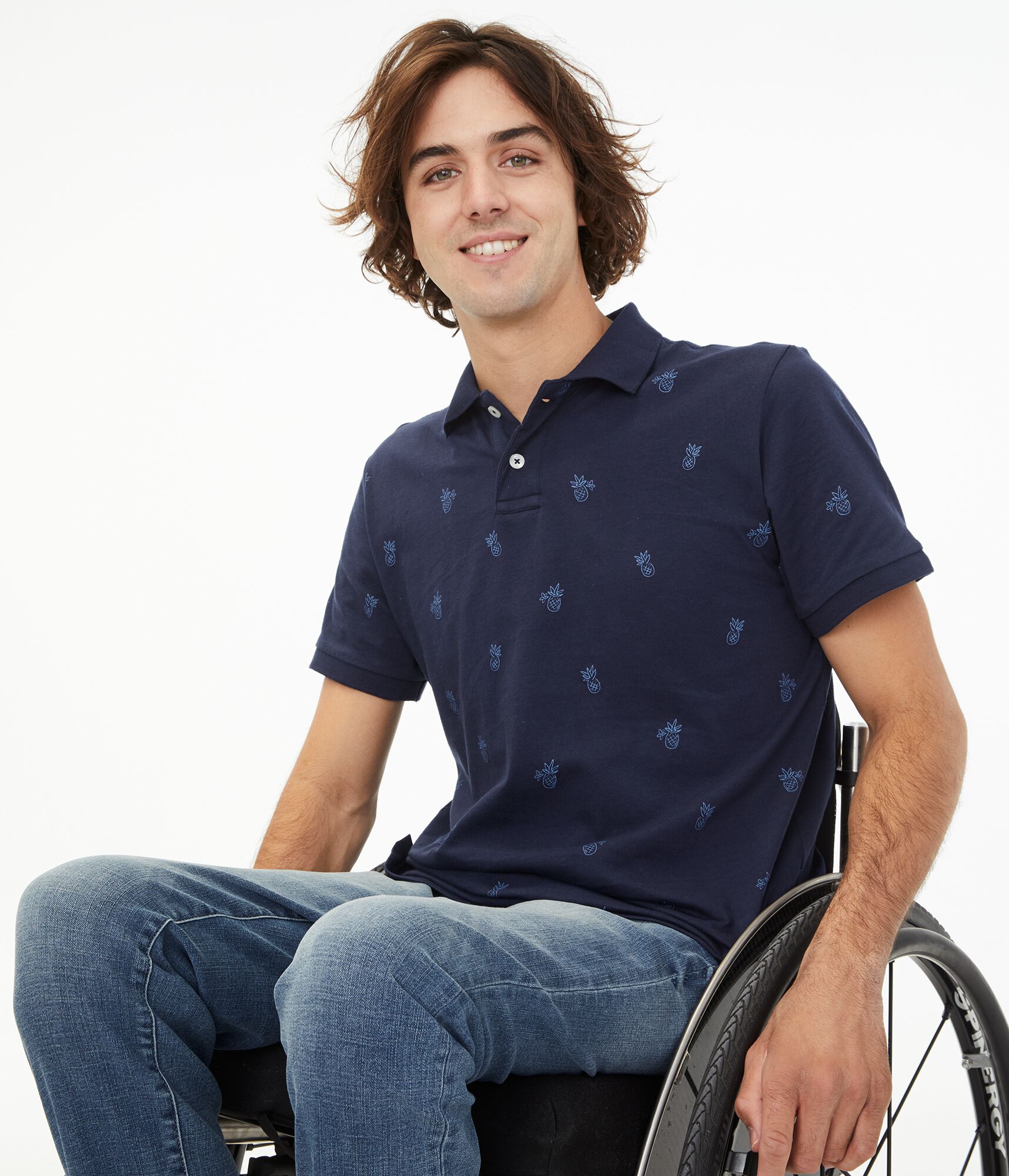 Sketched Pineapple Jersey Polo