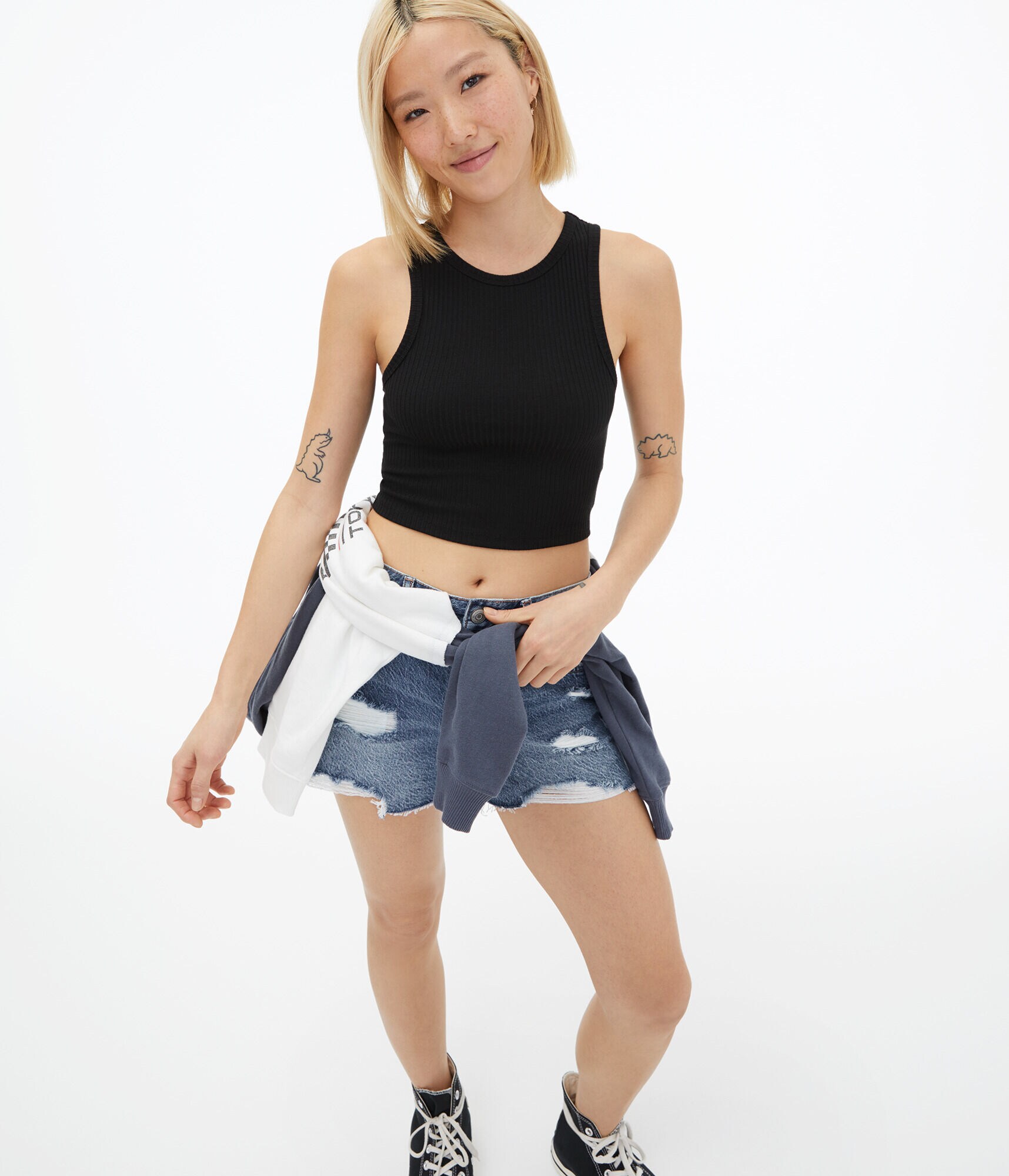 Cropped Reverse Racerback Tank