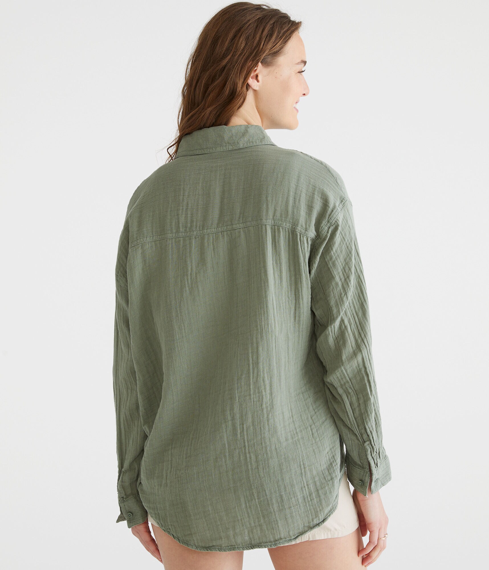 Long Sleeve Gauze Oversized Shirt