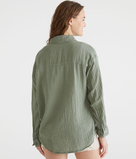 Long Sleeve Gauze Oversized Shirt Long Sleeve Gauze Oversized Shirt