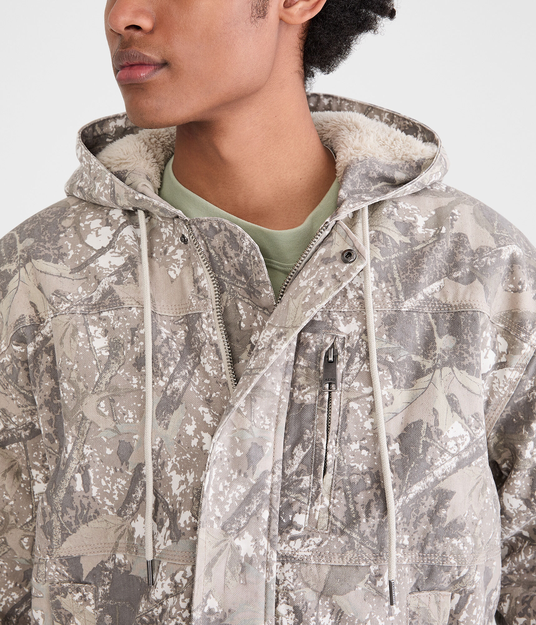 Forest Camo Hooded Workwear Jacket