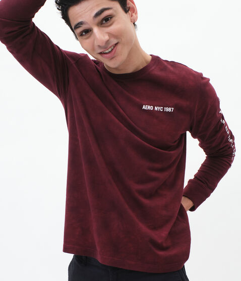 Long Sleeve Aero 1987 Tie-Dye Logo Graphic Tee Long Sleeve Aero 1987 Tie-Dye Logo Graphic Tee