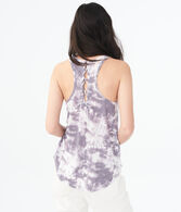 LLD Tie-Dye Lace-Up Racerback Tank