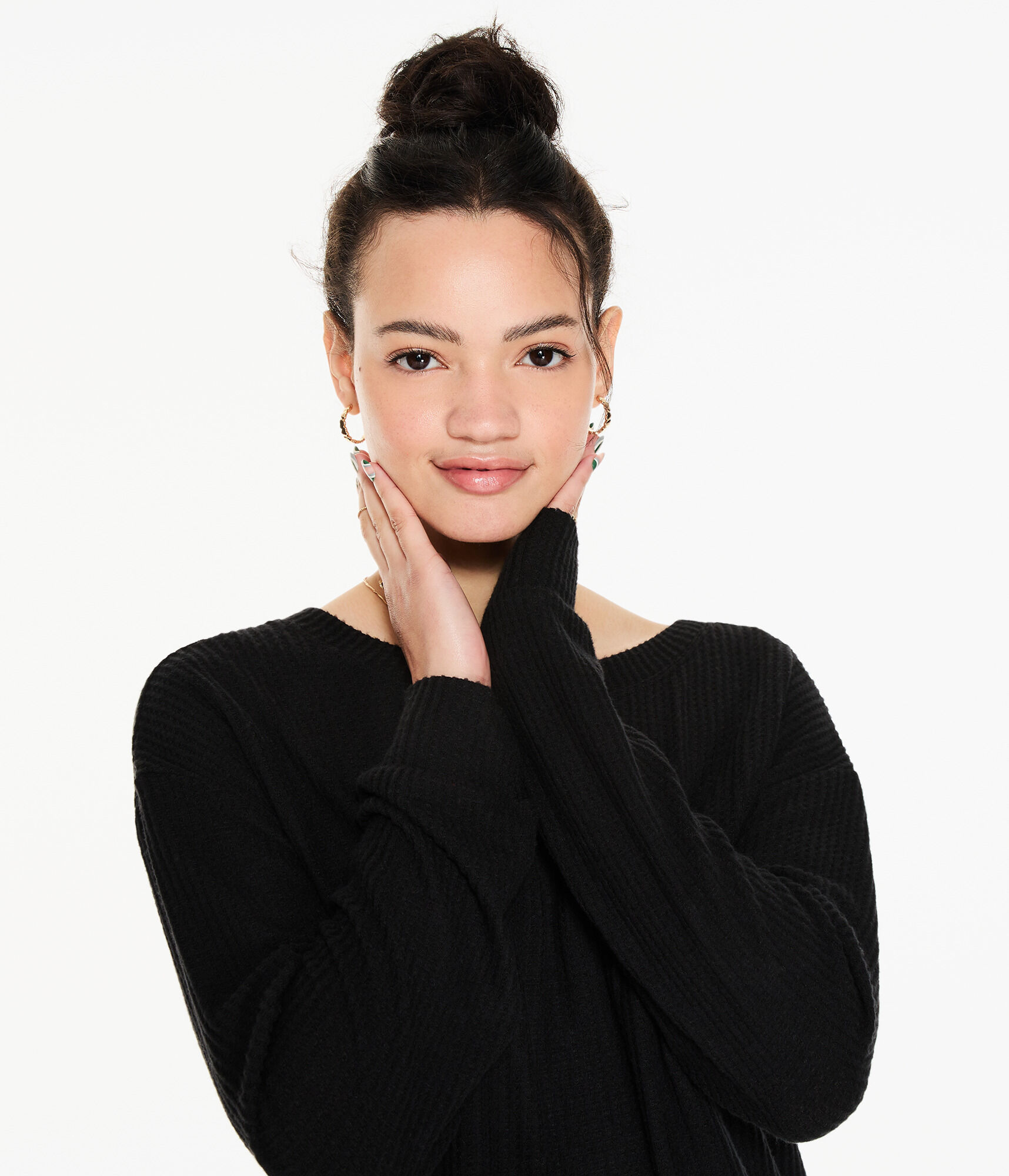 Long Sleeve Wear 2 Ways Cozy Waffle Tee