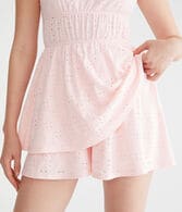 Eyelet Scoop-Neck Romper