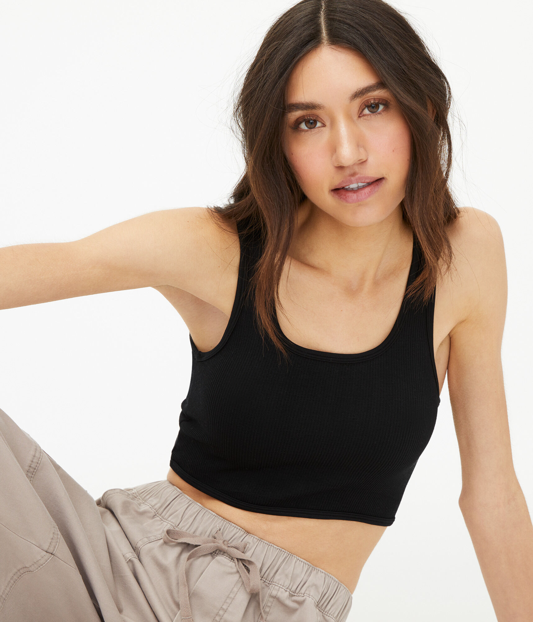Reversible Seamless Twisted Cropped Tank