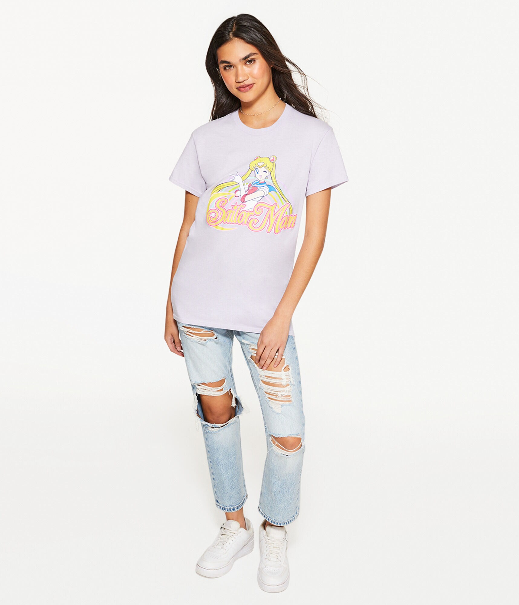 Sailor Moon Rainbow Boyfriend Graphic Tee