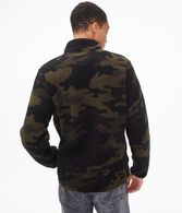 Patterned Sherpa Quarter-Zip Pullover Jacket
