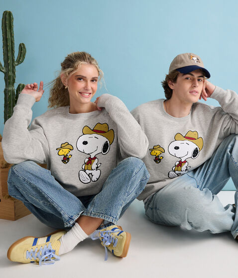 Peanuts® | Aéropostale Western Snoopy Cowboys Crew Sweatshirt Peanuts® | Aéropostale Western Snoopy Cowboys Crew Sweatshirt