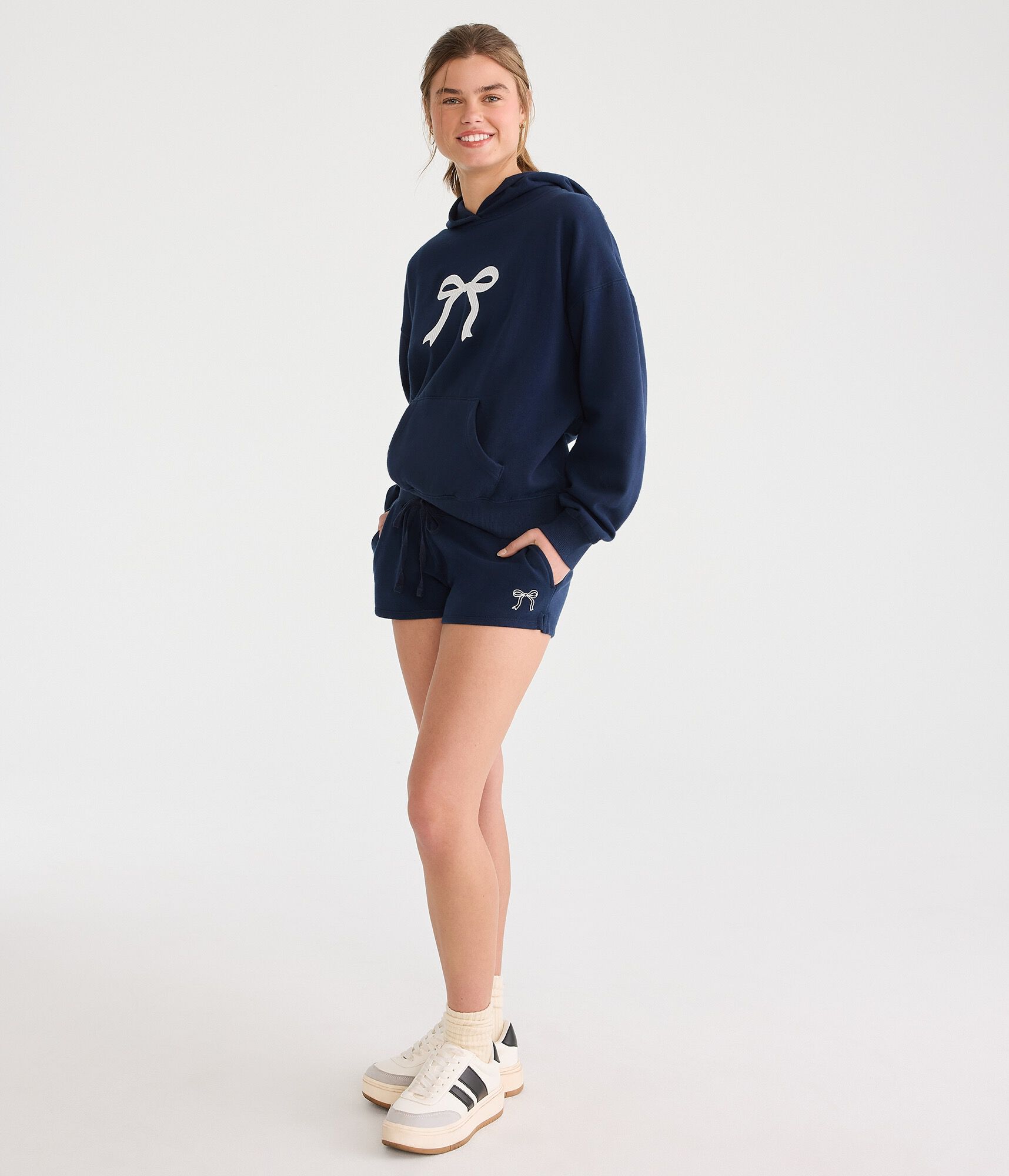 Cloud Soft Bow Low-Rise Fleece Shorts