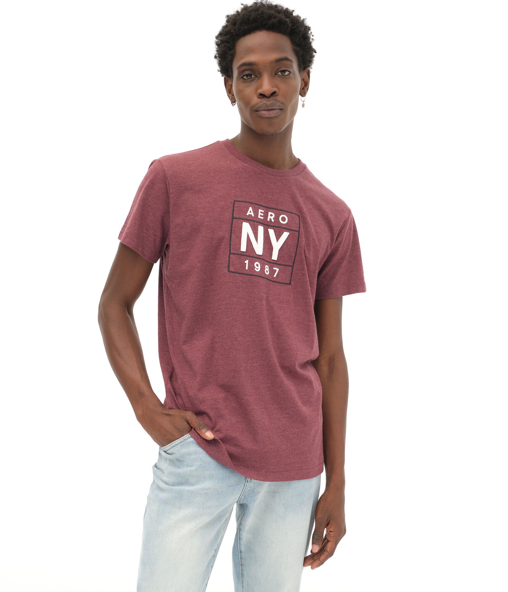 Aero NY Square Logo Appliqu&eacute; Graphic Tee