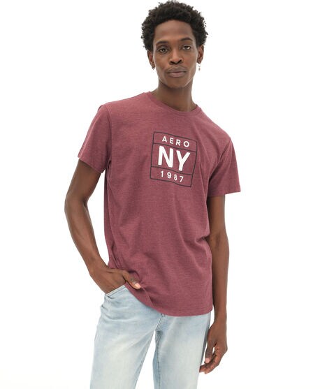 Aero NY Square Logo Appliqué Graphic Tee Aero NY Square Logo Appliqué Graphic Tee