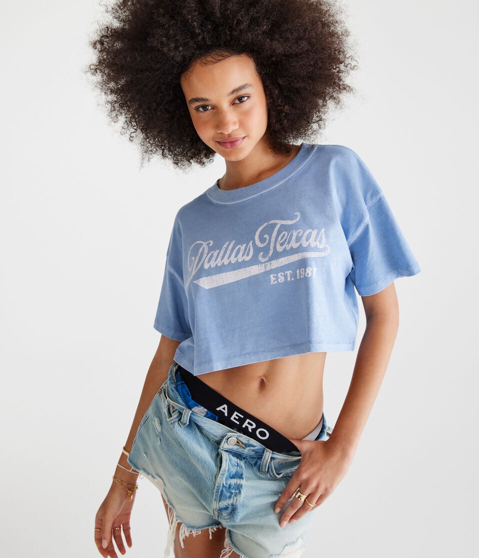Dallas Cropped Boyfriend Graphic Tee
