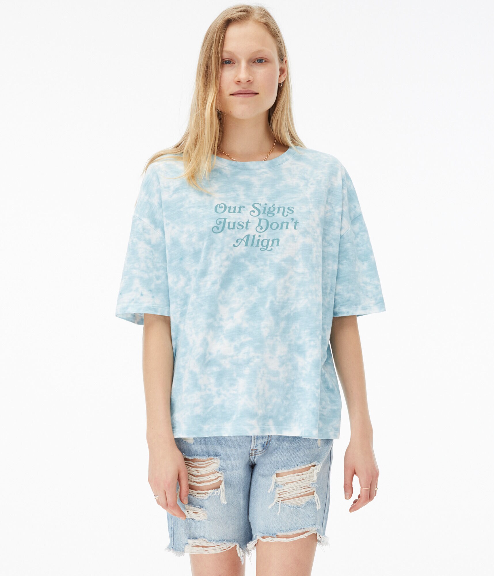 Our Signs Tie-Dye Boyfriend Graphic Tee