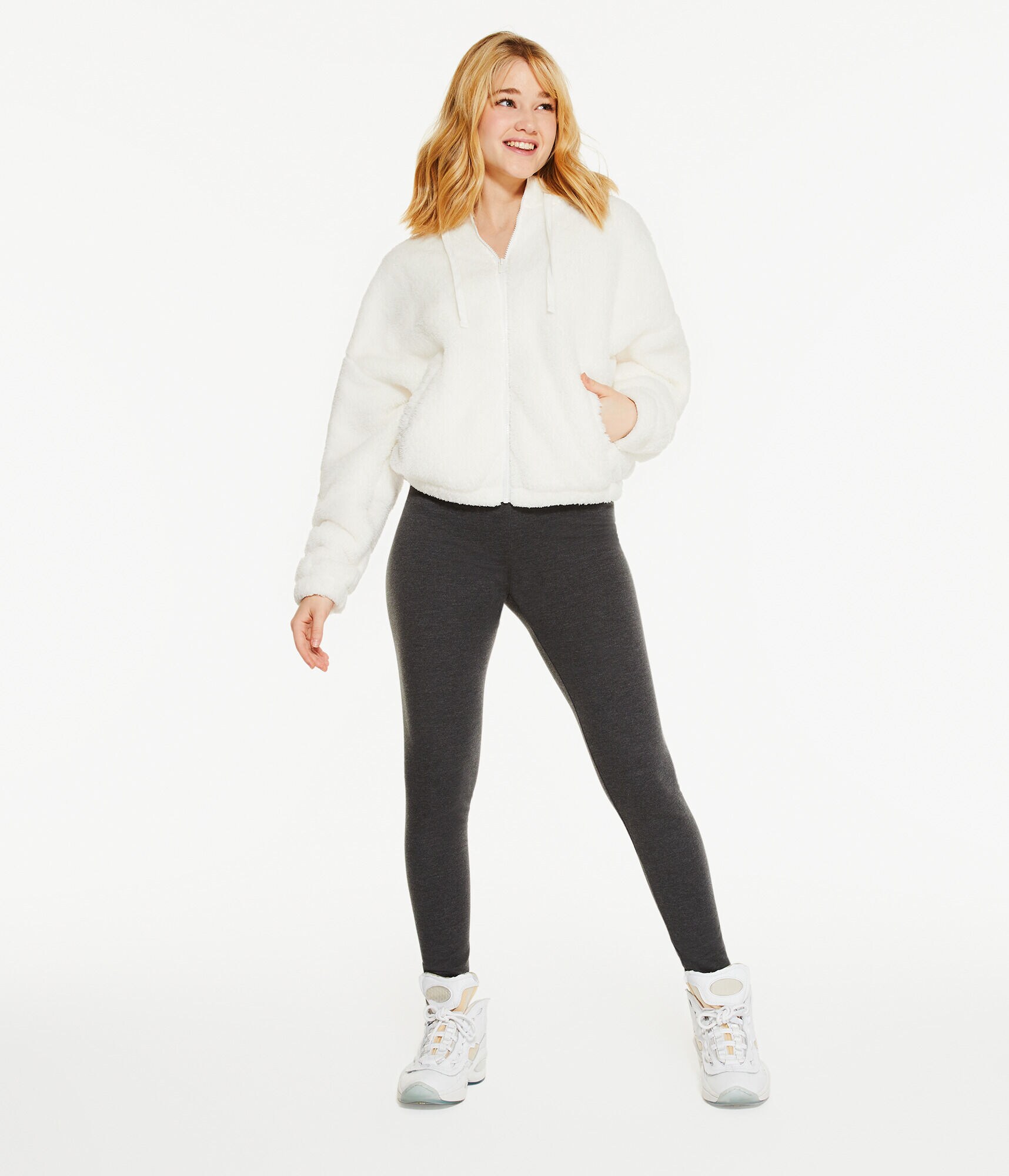 Sherpa Fleece Oversized Full-Zip Hoodie