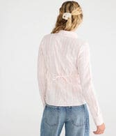 Long Sleeve Thin Stripe Fitted Shirt