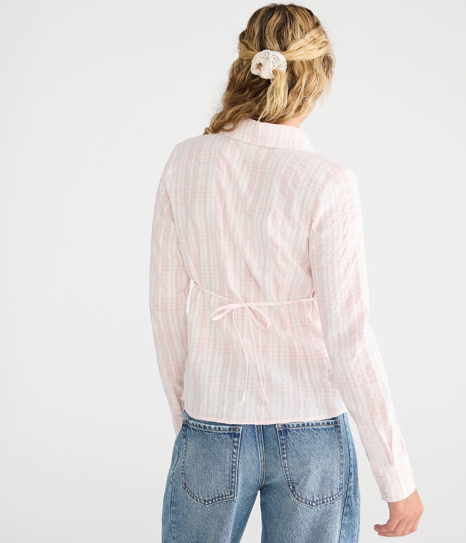 Long Sleeve Thin Stripe Fitted Shirt