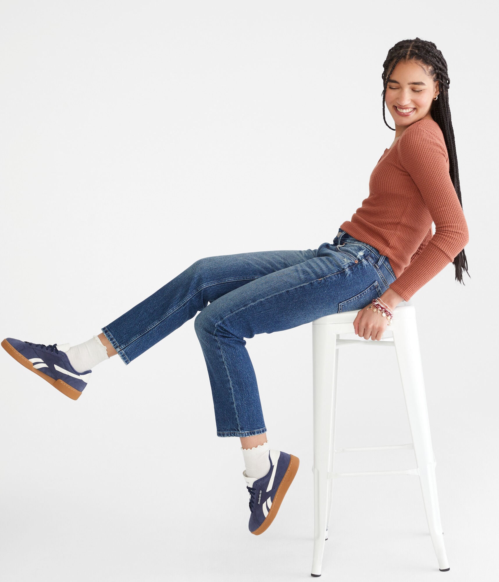 Mid-Rise Straight Ankle Jean