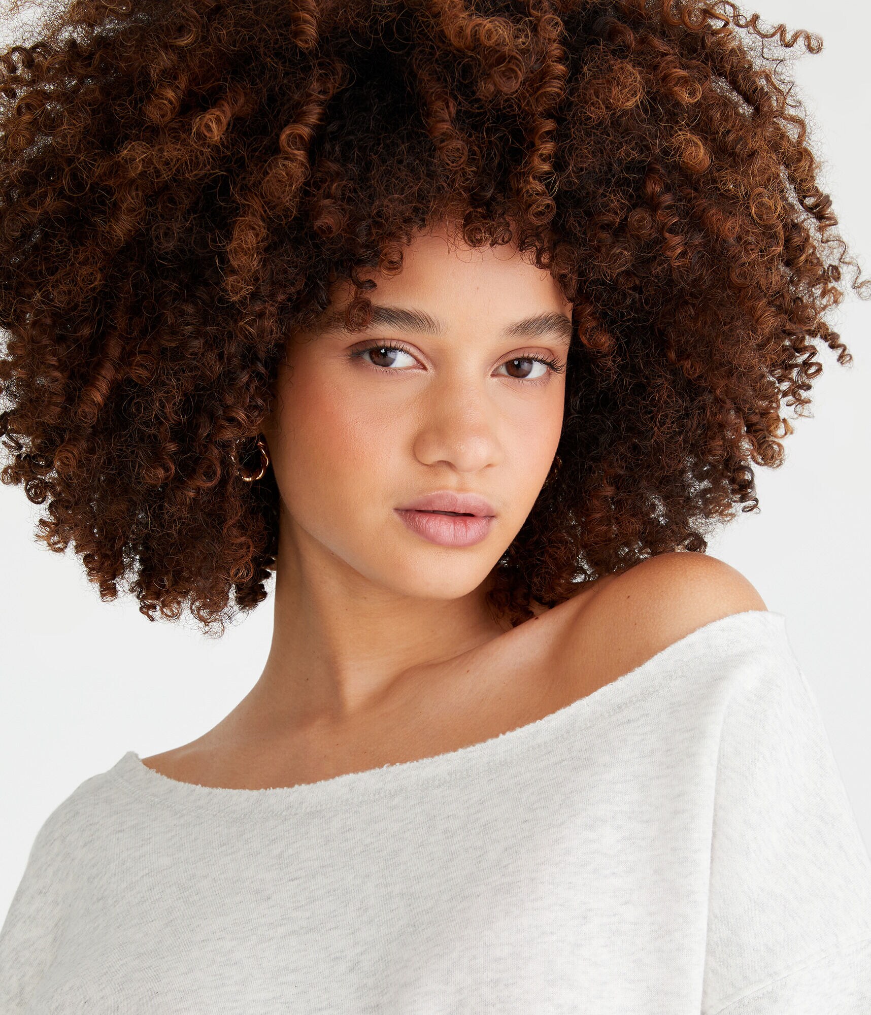 Solid Off-The-Shoulder Sweatshirt
