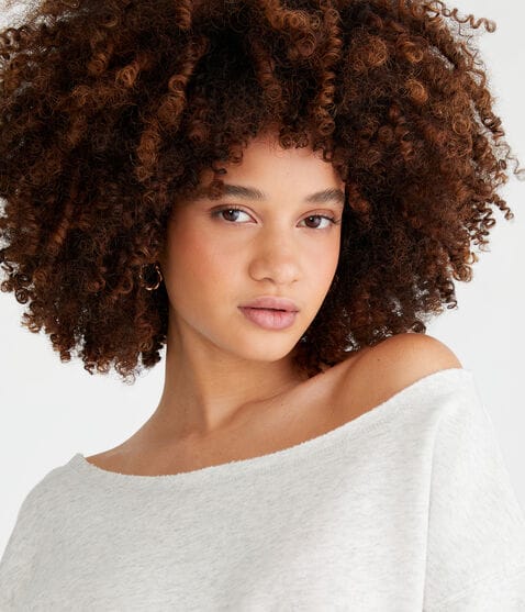 Solid Off-The-Shoulder Sweatshirt