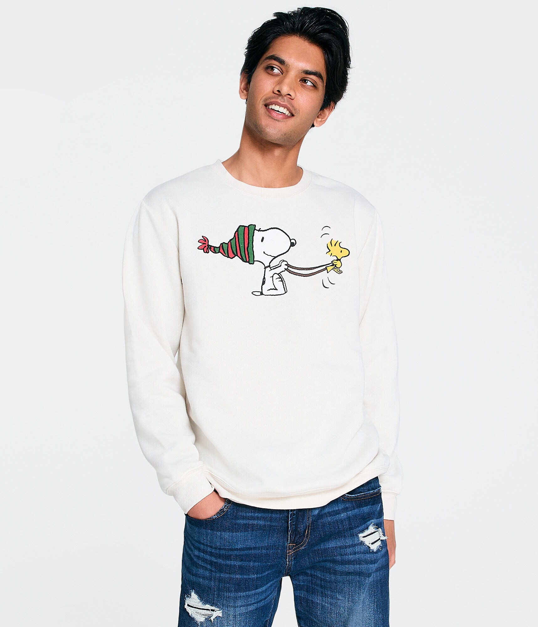 Snoopy Sledding Crew Sweatshirt
