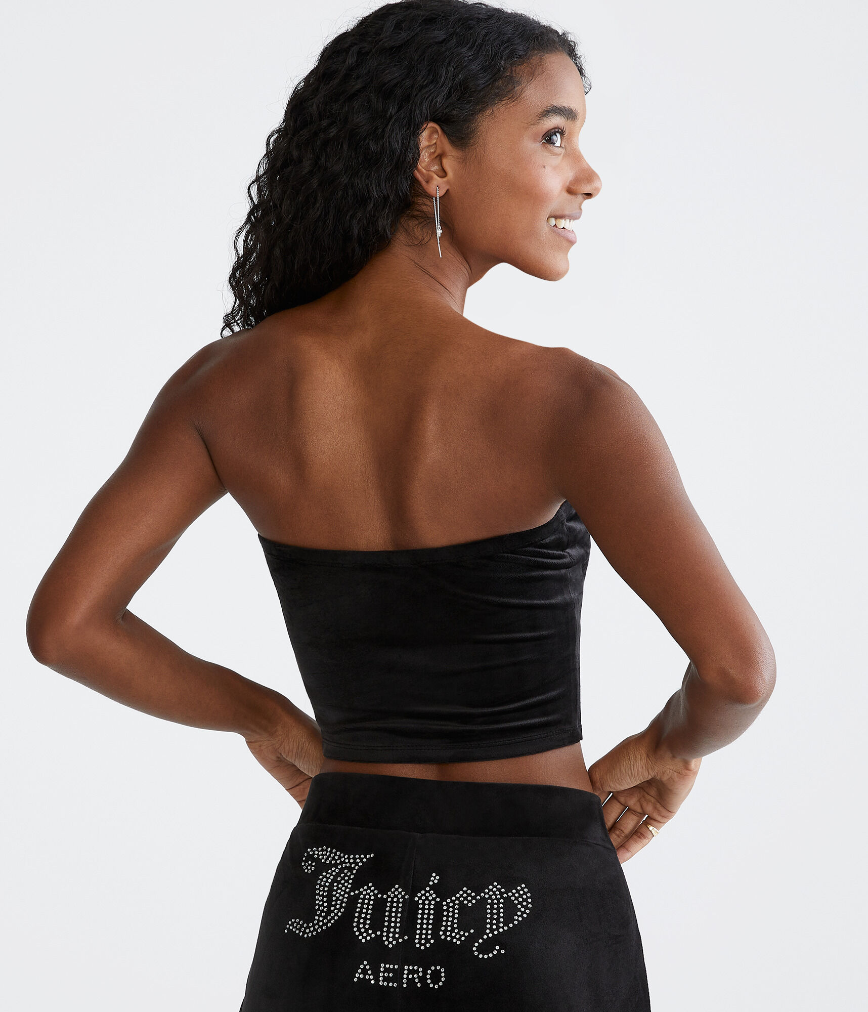 Juicy Couture X AERO Bling Velour Tube Top