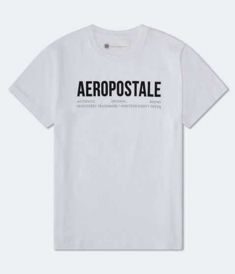 Aeropostale Authentic Logo Flocked Graphic Tee Aeropostale Authentic Logo Flocked Graphic Tee