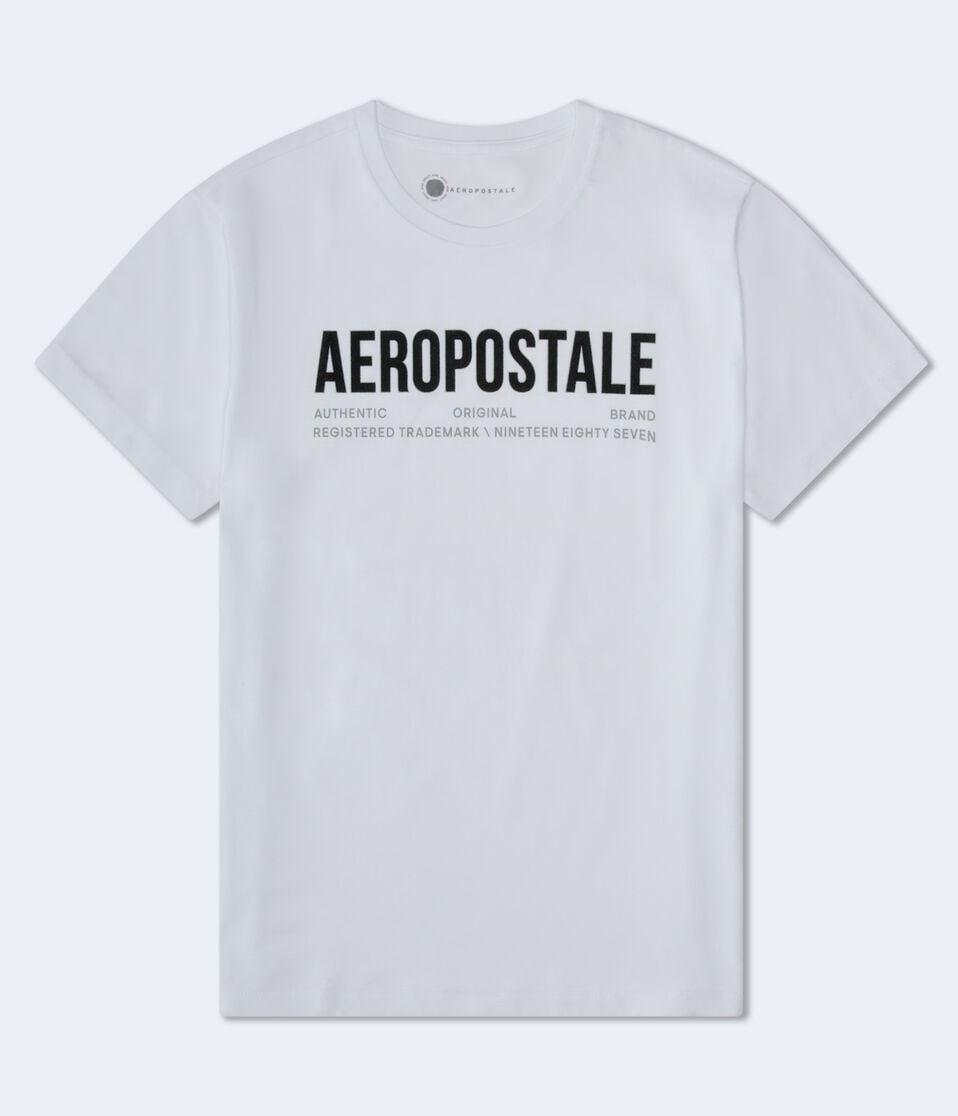 Aeropostale Authentic Logo Flocked Graphic Tee
