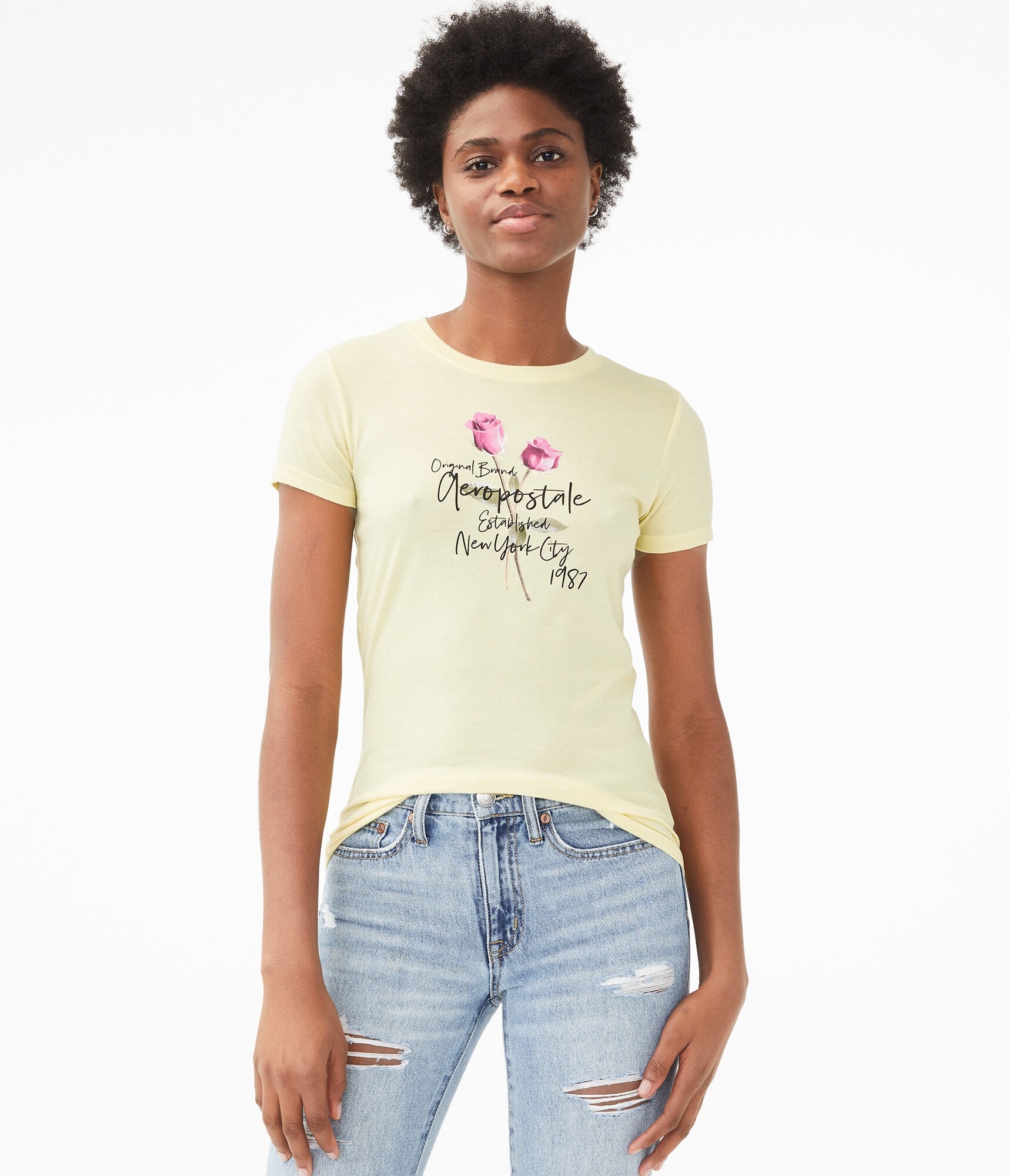 Aeropostale Roses Graphic Tee