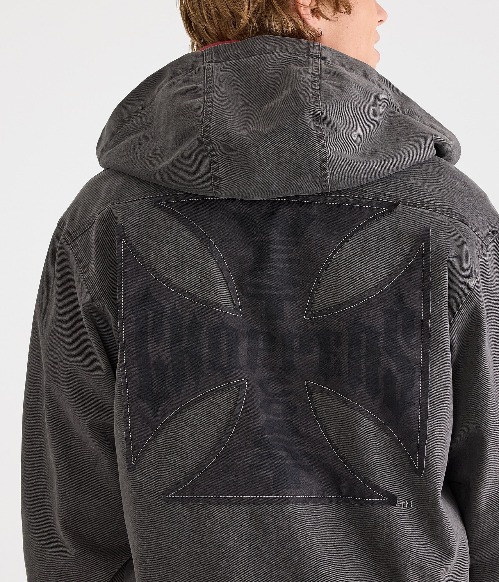 West Coast Choppers Hooded Full-Zip Denim Jacket