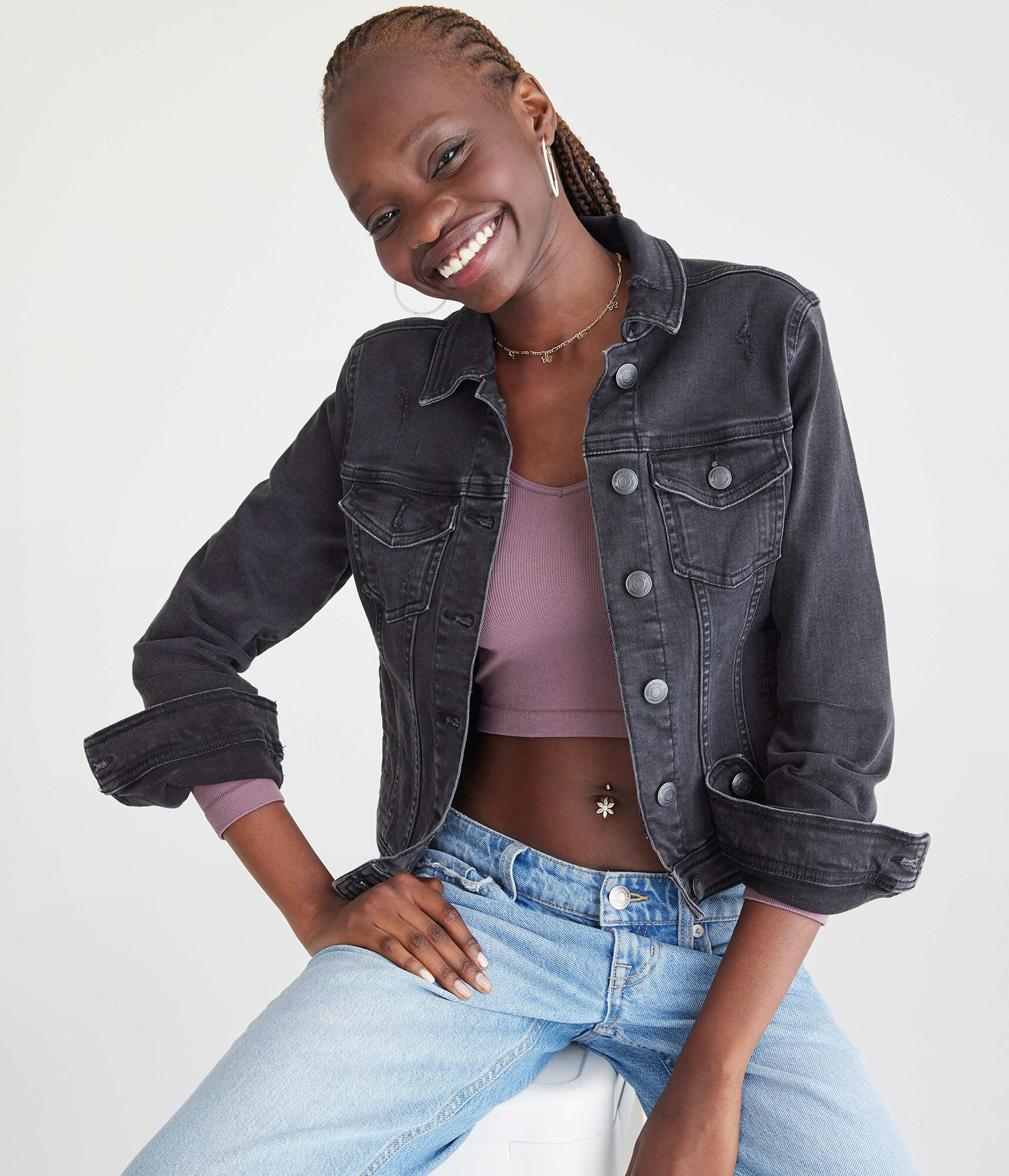 Long Sleeve Seamless Wear 3 Ways Crop Top