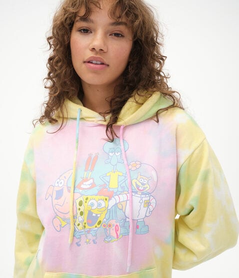 SpongeBob & Friends Tie-Dye Oversized Pullover Hoodie SpongeBob & Friends Tie-Dye Oversized Pullover Hoodie