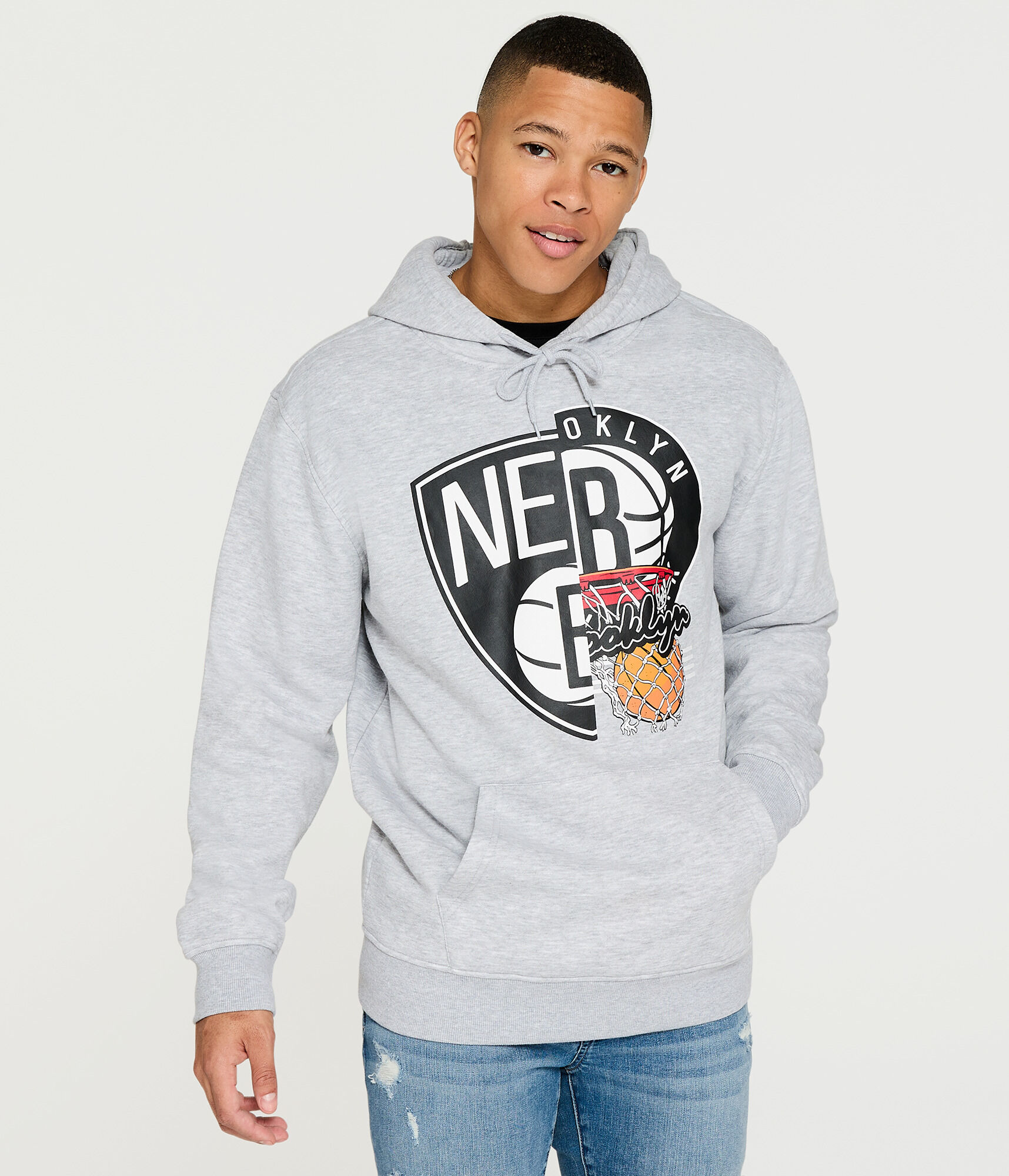 Brooklyn Nets Split Logo Pullover Hoodie